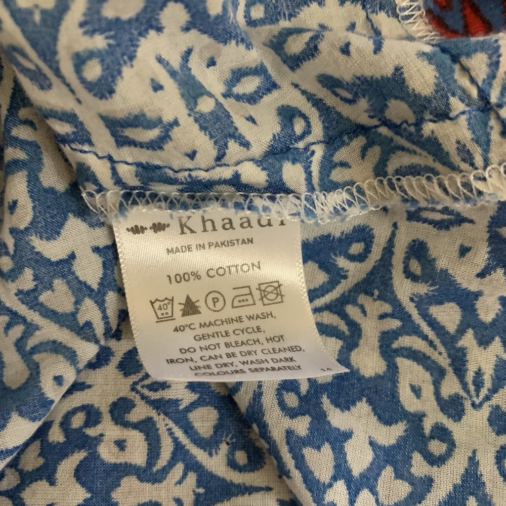 Khaadi Khaas Boho Halter Maxi Dress Blue Patchwork 100% Cotton Small - Picture 6 of 6